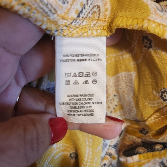 FREE PEOPLE FIELD OF BUTTERFLIES PAISLEY TOP BOHO TUNIC DRESS SIZE M - Picture 8 of 8